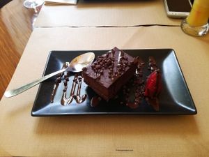 Vegan chocolate cake!! at Canadu in Malaga