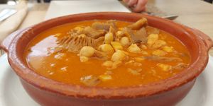 "Callos" con garbanzos (hechos con setas( at Canadu in Malaga