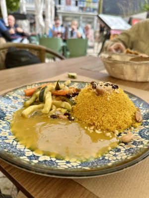 Couscous with vegetables and mixed nuts  at Canadu in Malaga