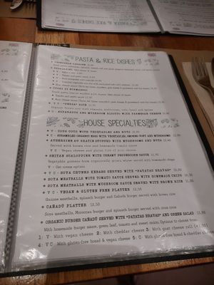 Menu at Canadu in Malaga