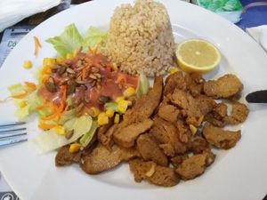 Seitan scallops with lemon  at Canadu in Malaga