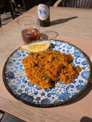 paella with vegetables and mushrooms- super good! at Canadu in Malaga