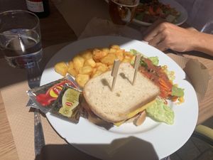 Vegan burger ( with requested gf bread)  at Canadu in Malaga