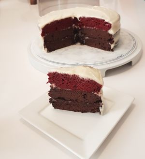 Vegan chocolate cake with butter cream. at Vegan in Assen in Assen