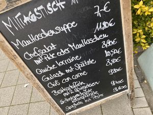 menu at Cafe Kongress in Karlsruhe