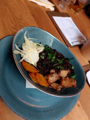 Brown rice bowl at Bhalu in Nijmegen