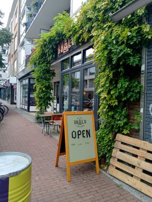 Just outside the cafe at Bhalu in Nijmegen