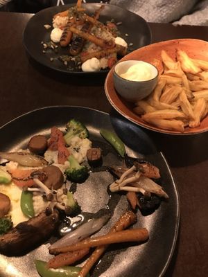 Cauliflower creme, lemon risotto, oven potatoes    at Bhalu in Nijmegen