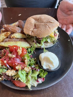 Beyond meat burger  at Bhalu in Nijmegen