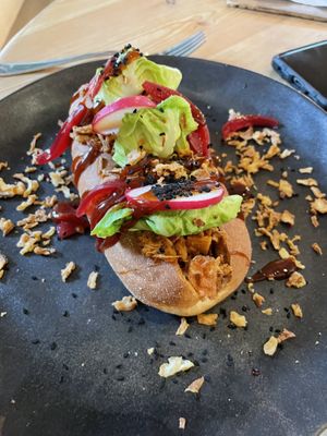 Pulled jackfruit sandwich   at Bhalu in Nijmegen