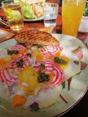 Vegan carpacio at Bhalu in Nijmegen