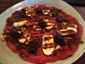 Rode bietenpannenkoek at Bhalu in Nijmegen