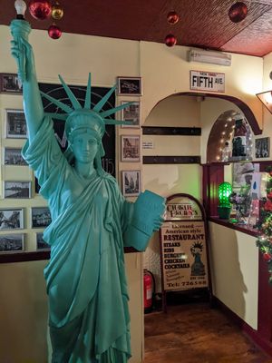 Inteeior New York Diner vibes at Charlie Brown's Diner in Eastbourne