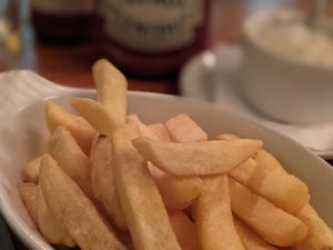 A very boring photo of some chips. at Charlie Brown's Diner in Eastbourne
