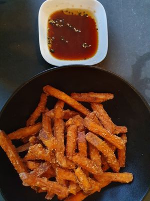 Süßkartoffel pommes at Kimbap Spot in Bochum