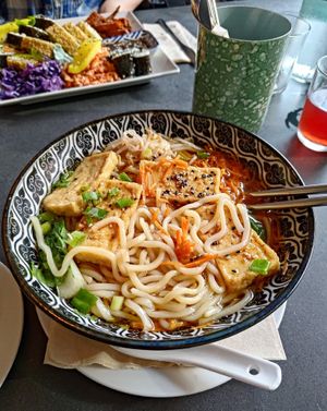 Fried Tofu Ramen Soup at Kimbap Spot in Bochum
