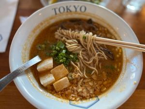 Spicy Garnet Vegan  at RAKKAN Ramen - DTLA in Los Angeles