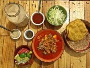 Pozole de setas at Cocoveg in Mexico City