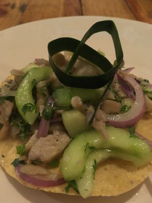 Tostadas at Cocoveg in Mexico City