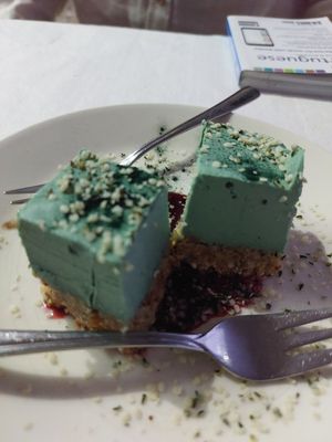 Vegan cheesecake was amazing at Bio.Tequim Vegetariano Restaurante in Tavira