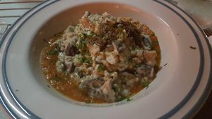 Vegan buckwheat risotto with shiitake mushrooms at Bio.Tequim Vegetariano Restaurante in Tavira