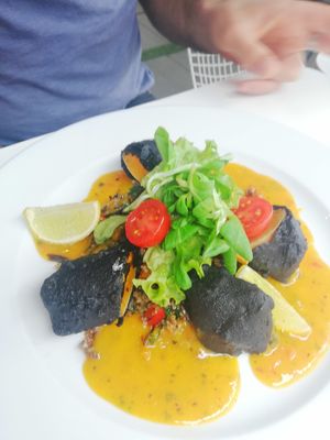 Butternut squash wrapped in nori with quinoa at Orzo People Music Nature in Krakow