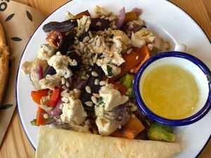 Tofu stir fry  at Orzo People Music Nature in Krakow