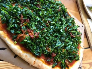 Kale and sun dried tomatoes  at Orzo People Music Nature in Krakow