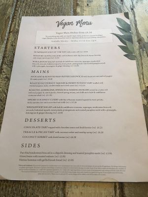 Menu at The Oat Sheaf in Fleet