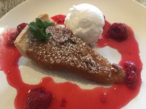 Treacle and pecan tart at The Oat Sheaf in Fleet