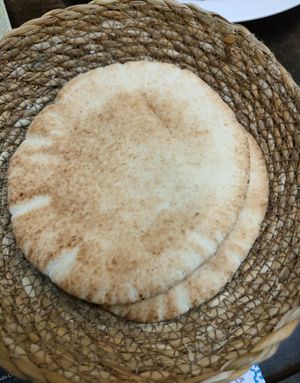 Sharing pitta bread at Al Wadi in Sevilla