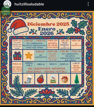 Información importante sobre nuestro servicio en diciembre.

 at Huitzilli Saludable in Merida