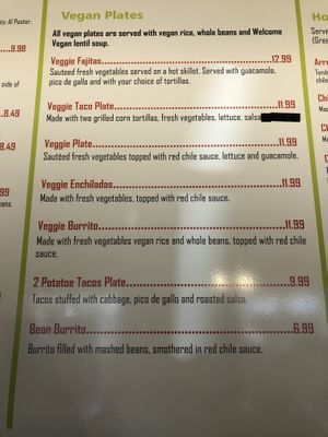 Menu  at Habanero's Fresh Mex in Las Cruces