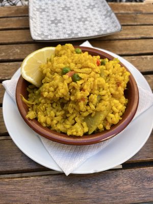 Vegan paella  at El Vegetariano de la Alcazabilla in Malaga