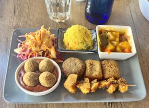 Mixed vegan dish  at El Vegetariano de la Alcazabilla in Malaga