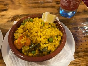 Vegan paella.  at El Vegetariano de la Alcazabilla in Malaga