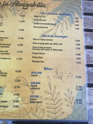 Menu June 2024  at El Vegetariano de la Alcazabilla in Malaga