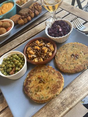 Seitan hamburgers  at El Vegetariano de la Alcazabilla in Malaga