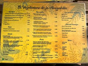 Menu from 08 2024  at El Vegetariano de la Alcazabilla in Malaga