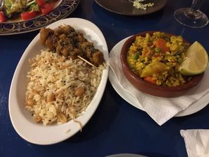 Seitan kebab & paella at El Vegetariano de la Alcazabilla in Malaga