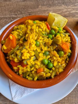 Vegan paella at El Vegetariano de la Alcazabilla in Malaga