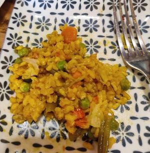 the best paella. at El Vegetariano de la Alcazabilla in Malaga