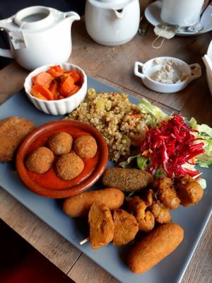 Vegan mixed plate. at El Vegetariano de la Alcazabilla in Malaga