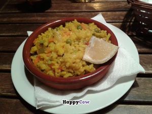 Vegan paella at El Vegetariano de la Alcazabilla in Malaga