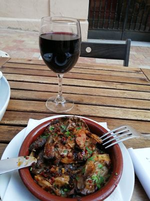 Mushrooms with chilli at El Vegetariano de la Alcazabilla in Malaga