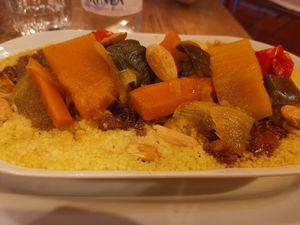 The couscous sas so good!! Only €7! at El Vegetariano de la Alcazabilla in Malaga