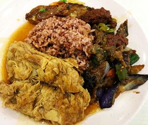 Brown rice & vegetables $4.20 at Jing Xin Yuan 净心圆 - Bukit Batok in West Singapore
