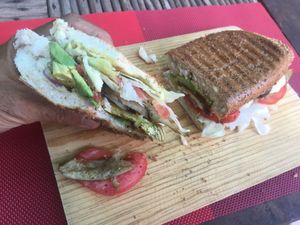Torta con seitan y queso de papa - todo vegano at Comiendo Sano Mi Tienda de la Salud in Mazatlan