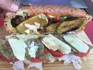 Torta con seitan y queso de papa - todo vegano at Comiendo Sano Mi Tienda de la Salud in Mazatlan