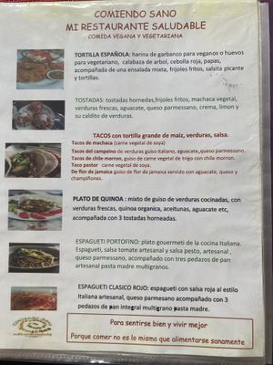 Menu February 2023  at Comiendo Sano Mi Tienda de la Salud in Mazatlan
